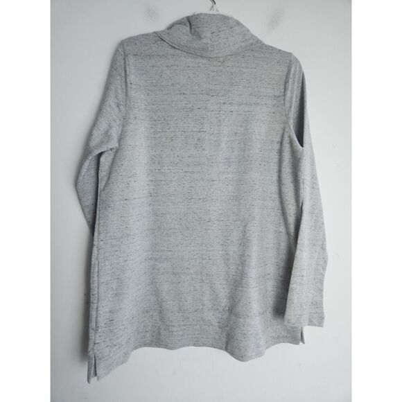 J.Jill Women Grey Cotton Blend Knit "Ottoman" Cowl Neck Sweater size Medium - Picture 7 of 9